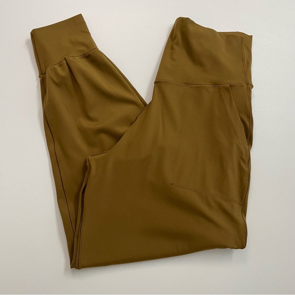Aerie Offline Real Me Jogger Pants High Rise Lightweight Pockets Mustard Yellow